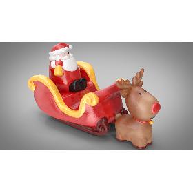 3D Santa Claus with Sleigh Decorative Figurine model